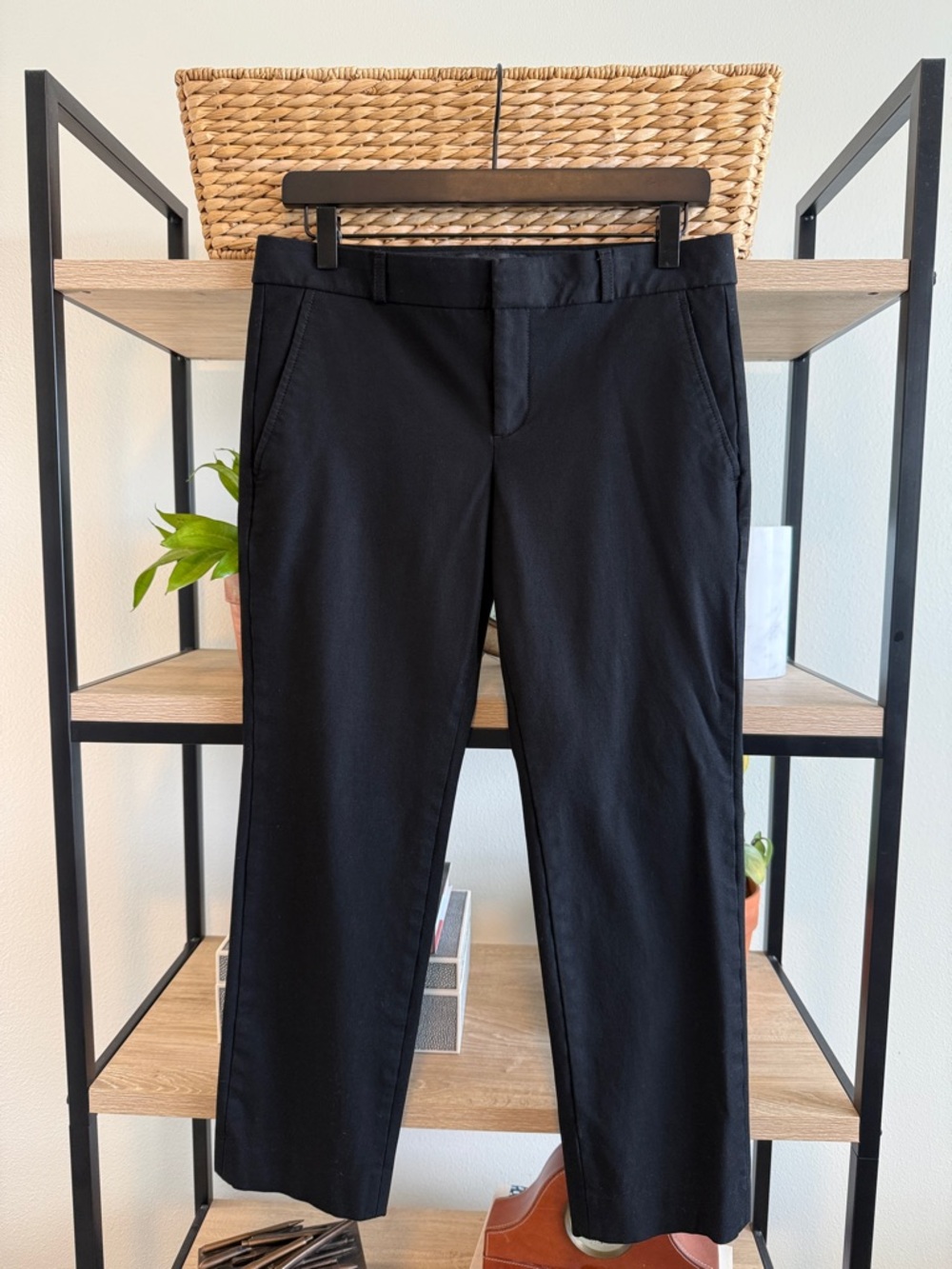 Banana Republic Ryan Mid-Rise Black Ankle Woven Career Dress Pant Trouser, 6P